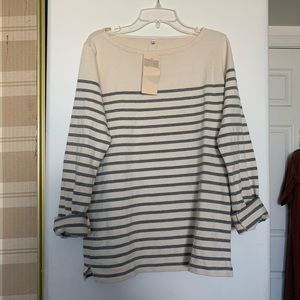 Muji Boatneck Breton Striped Top